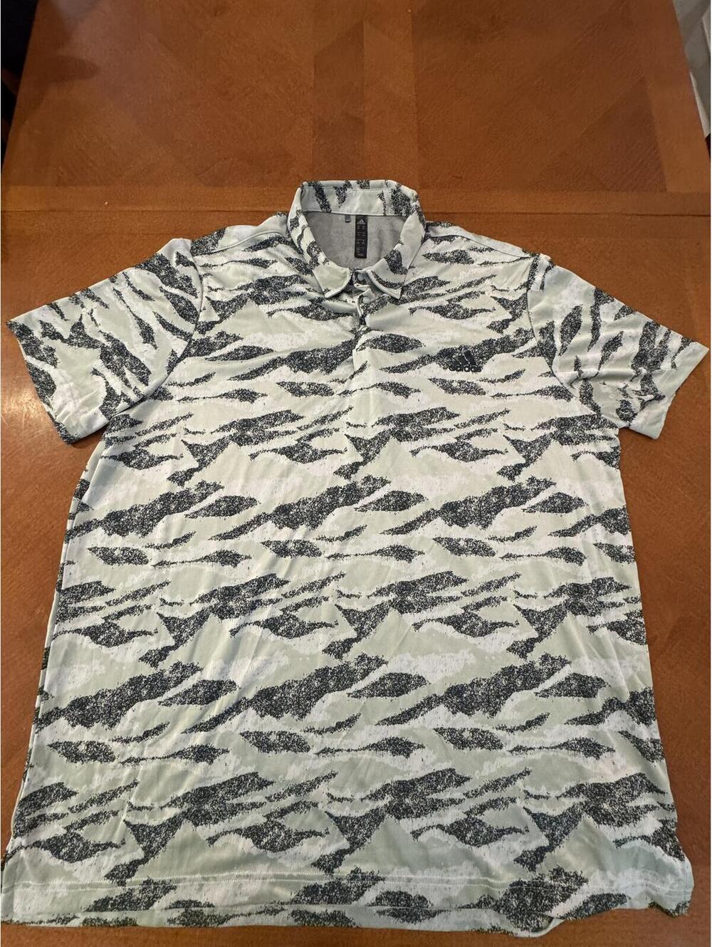 Adidas Men's Polo Shirt 2XL Gray Patterned